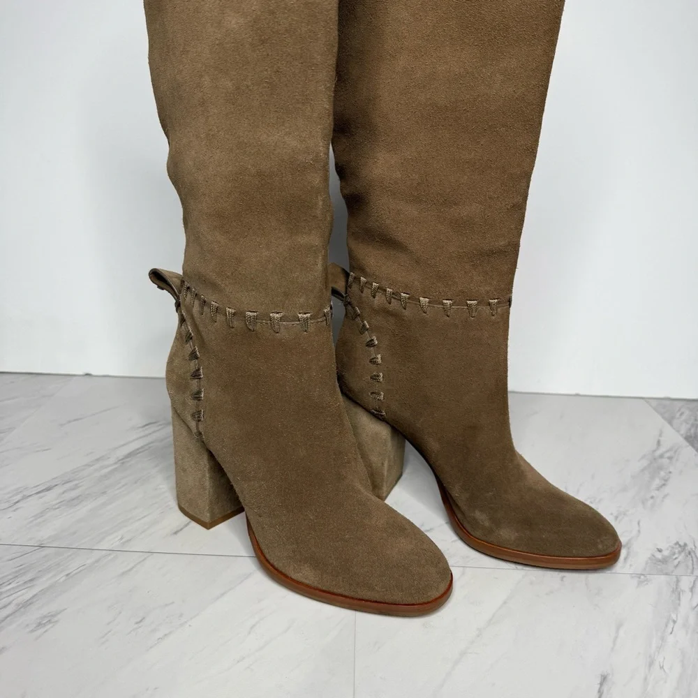 Tory Burch Contraire Suede Heeled Tall Boot 5 1/2 M
